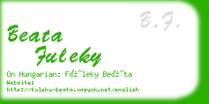 beata fuleky business card